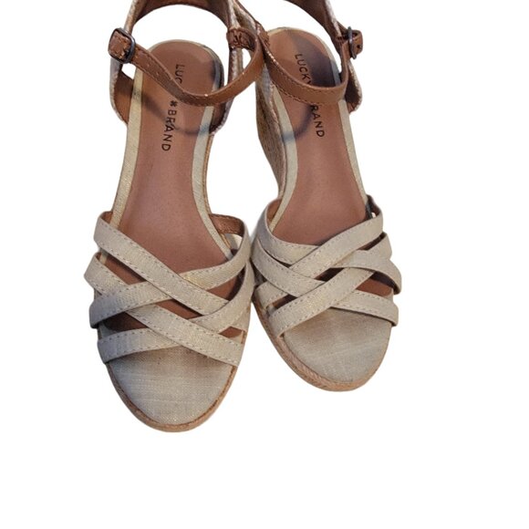 Lucky Brand Kalley Espadrille Wedges Beige - Picture 4 of 10